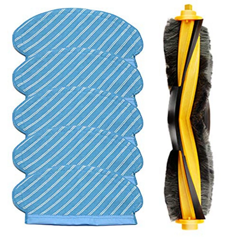 

Robot Vacuum Cleaner Roller Brush & 5 Pack Mop Cloths Pad for Ecovacs Deebot Ozmo 920 950 Vacuum Cleaner Parts