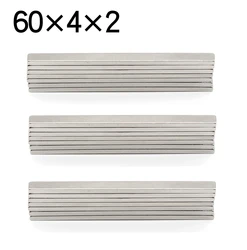 5/10/20/50 Pcs 60x4x2 Block NdFeB Neodymium Magnet N35 Super Powerful imanes Permanent Magnetic