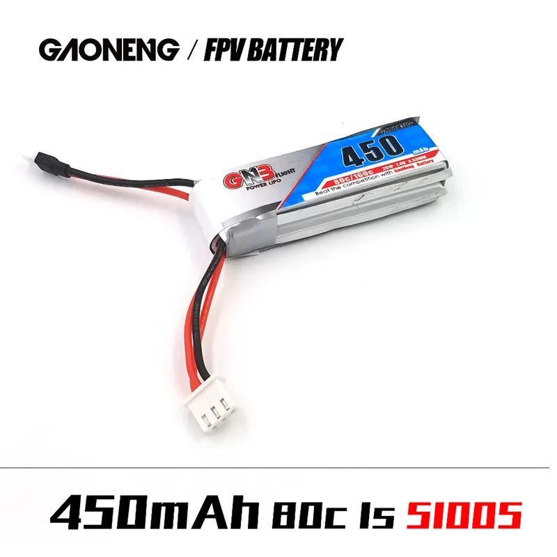 2 шт. Gaoneng GNB 7,4 V 2S 450MAH 80C Lipo батарея JST XT30 разъем для мини Бесщеточный FPV Racing Cine Whoop BetaFPV Дрон Квадрокоптер