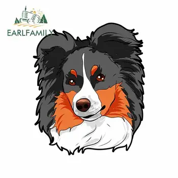

EARLFAMILY 13cm x 10.7cm for Shetland Sheepdog Dog Decal Graphics Vinyl Car Wrap JDM Assessoires Body for Car Stickers