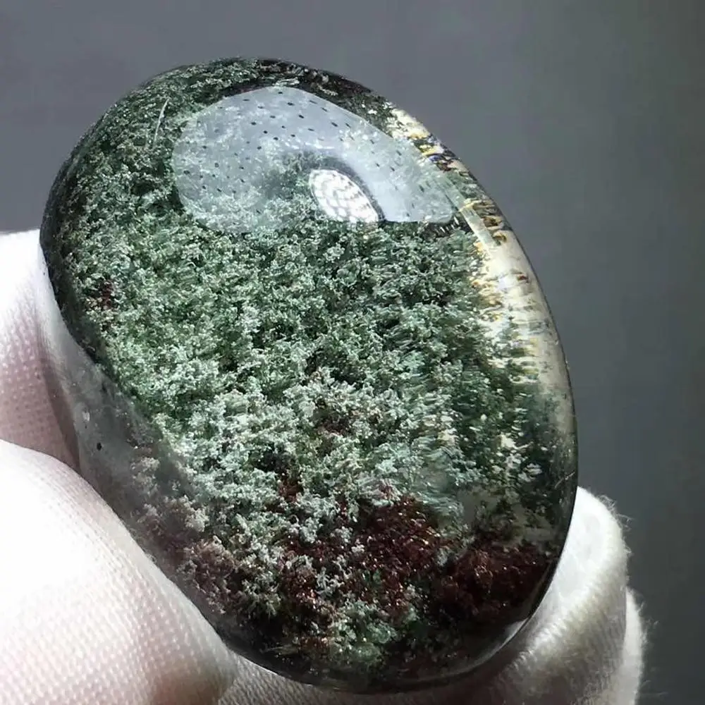 Natural Green Phantom Quartz Oval Clear Bead Pendant 28*20*14mm Women Man Necklace Jewelry Certificate AAAAA | Украшения и
