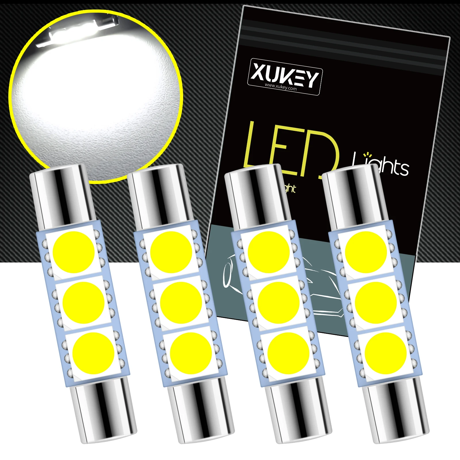 4pc Interior Vanity Mirror Visor LED Light bulb 6614F For Ford Explorer