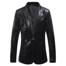 Блестящий блестящий мужской бейзер пиджак осенний Повседневный цветочный приталенный мужской костюм, блейзер на одной пуговице свадебное платье пальто 5XL 6XL