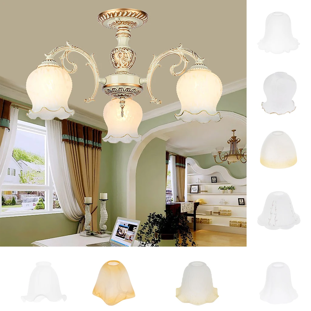 2Pcs High Quality Glass Chandelier Lampshade Ceiling Pendant Craft Lamp Shade for Chandelier, Wall Lamp 15 x 15cm
