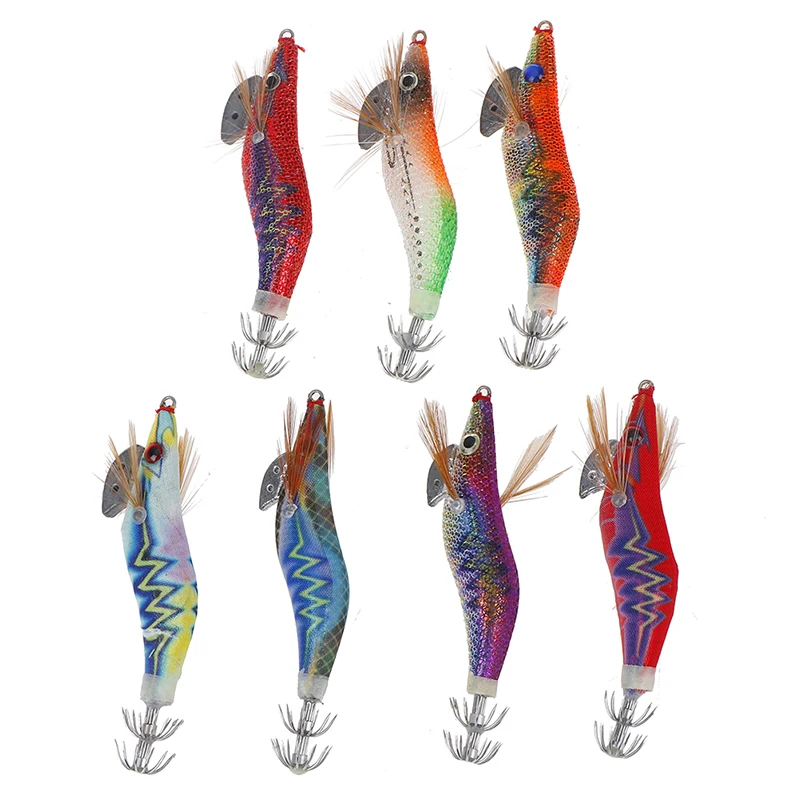 1pc Fishing Lure Hard Bait Fake Shrimp Wood Bait Fishing Wobbler Squid Jig Artificial Lure jigging Lure Octopus Bait