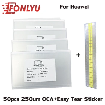 

50pcs/Lot 250um OCA Optical Clear Adhesive for Huawei P10 P10 Plus P10 lite OCA Glue Touch Glass Lens Film easy tear sticker