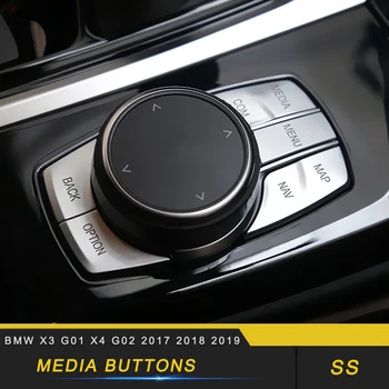

For BMW X3 G01 X4 G02 2017 2018 2019 Car Styling Media Button Switch Replacement Cover Trim Frame Interior Accessories