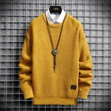 New Winter Men's Sweater Male Knitted Pullovers Solid Color Casual Thick Warm Mens Christmas Sweaters Knitwear