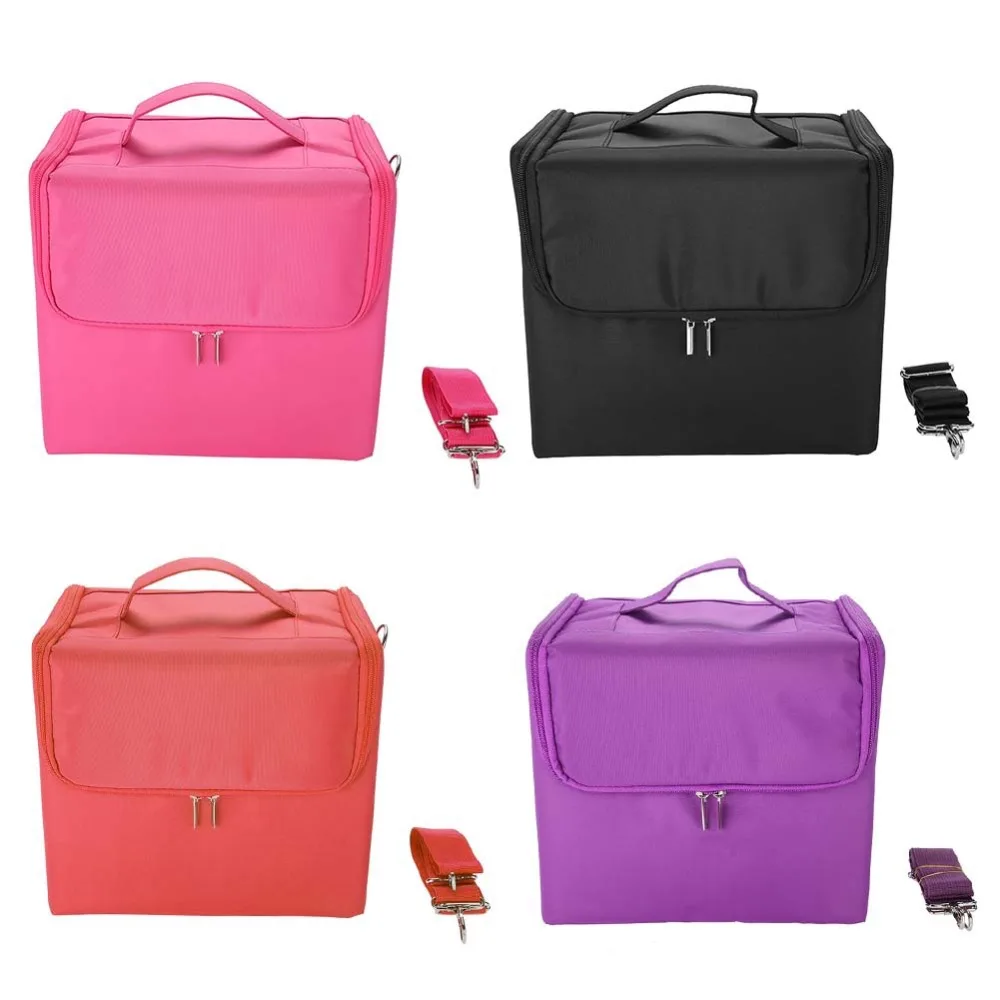 Three Layers Professional Large Capacity Make Up Tattoo Storge Bag Portable Cosmetic Case Nylon Suitcase Supplies Box | Красота и
