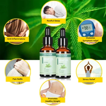

Facial Body Care Anti Anxiety Essential Oils Organic Hemp Seed Oil Herbal Drops Body Relieve Stress Pain Oil Skin Care Tools