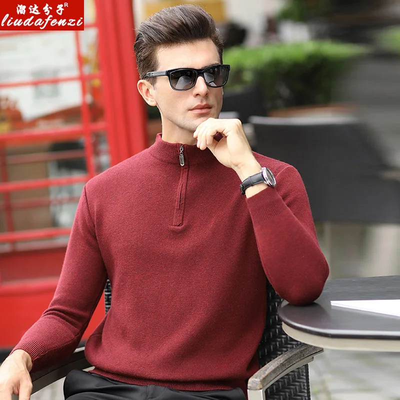 

Mid-aged men's long-sleeved sweater and men's sweater in autumn and winter