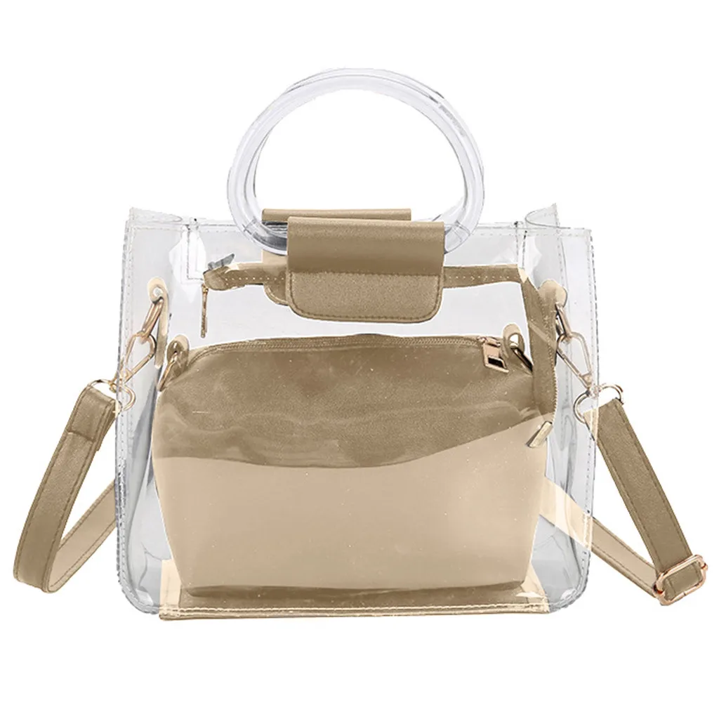 Femme sac à main 2PC gelée Transparent Messenger 2019 nouveau Portable épaule bolso mujer torebka damska shopper sac main #40