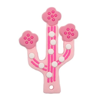 

3Pc Baby Children Soft Silicone Cartoon Cactus Shape Teether Training Toys Safety for Infant Teething
