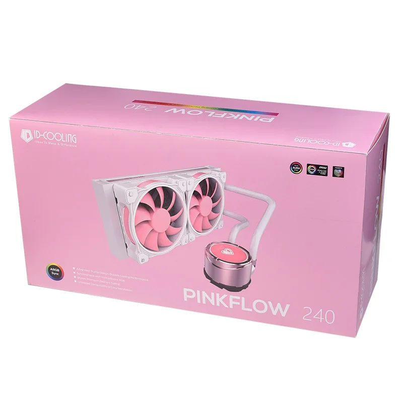 ID-cooling PINKFLOW 240 розовый симфония ARGB светильник эффект интегрированный кулер с водяным охлаждением cpu