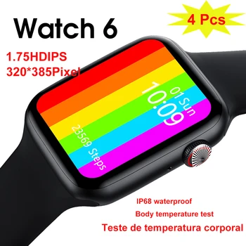 

4Pcs Smartwatch IWO W26 44mm Watch 6 Smart Watch Thermometer ECG Heart Rate Monitor Temperature PK IWO 8 IWO 13 12 Pro