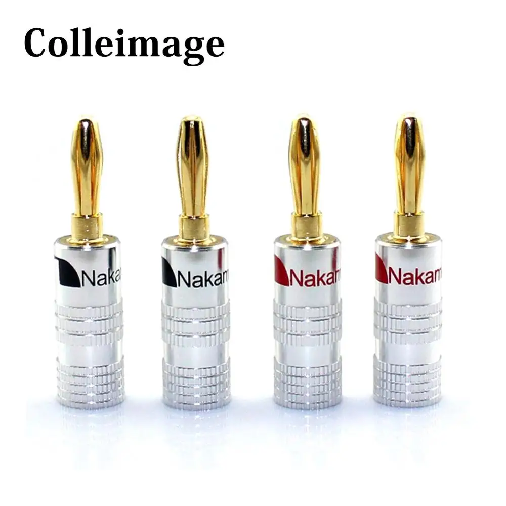 

Nakamichi Banana plug 24K Gold Plated Copper BFA 4mm Banana connector Male Speaker plug black&red