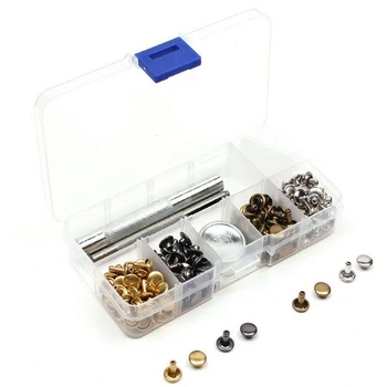 

100 Sets 8mm Rivets Stud with 3 Fixing Tools Set for DIY Punk Leather Craft