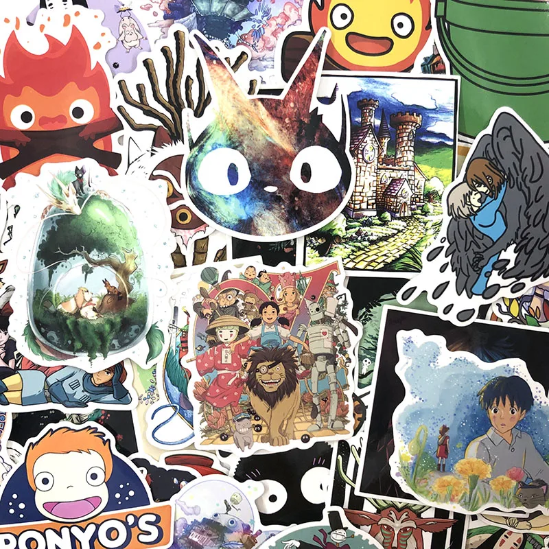 100 шт./упак. Miyazaki Hayao пленка граффити наклейки аниме-наклейки для багажа ноутбука Наклейка скейтборд мотоциклетные наклейки на холодильник