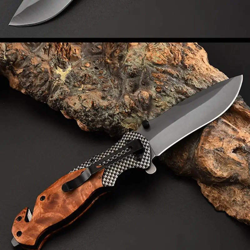 

Outdoor Camping Tactical Knife Stainless Steel Folding Multi-function Blade