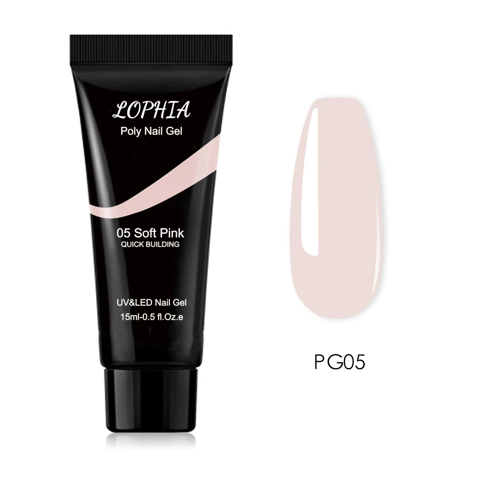 LOPHIA Poly Nail Gel 15ml Builder Extension Gel Semi Permanent Hybrid Varnishes Gel Polish All For Manicure Nail Art Design