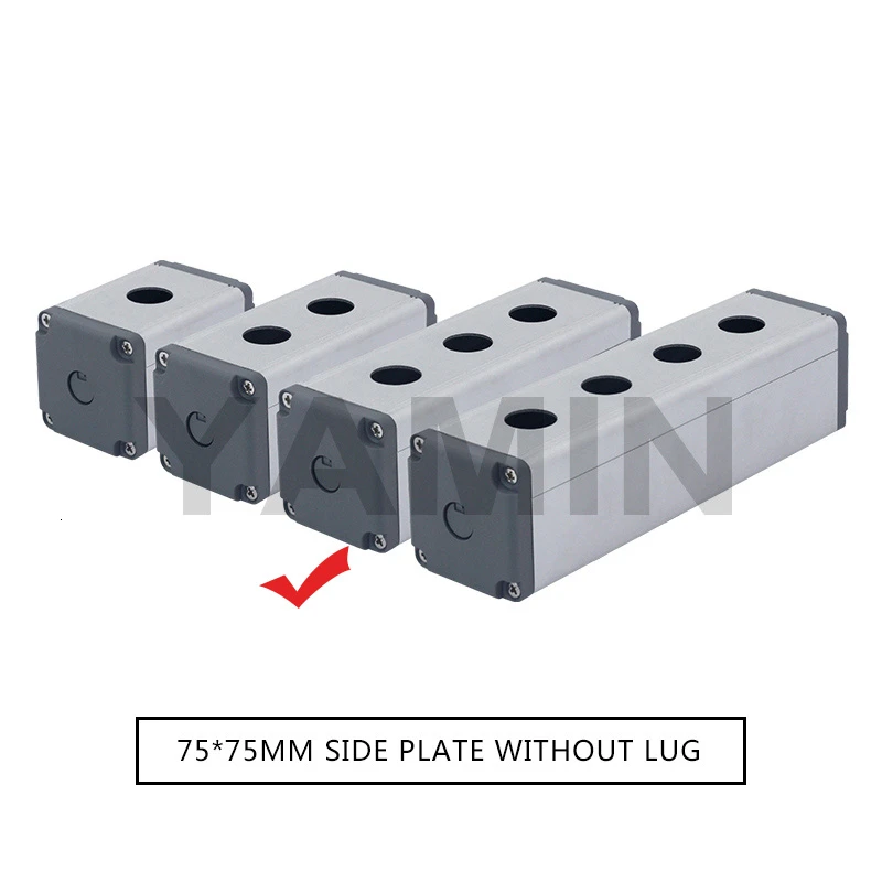 16/19/22mm Aluminium Alloy Protective Box For Metal Push Button Switch IP67 Waterproof Industrial 12/3/4 Holes Single Row - Цвет: 75MM 3 Hole