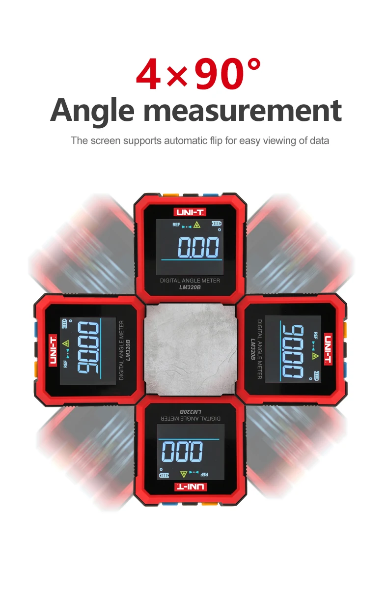 soft tape measure UNI-T LM320A LM320B Electronic Angle Meter Digital Protractor Magnetic Inclinometer Angle Tester Bevel Box Measuring Tools woodpecker edge ruler