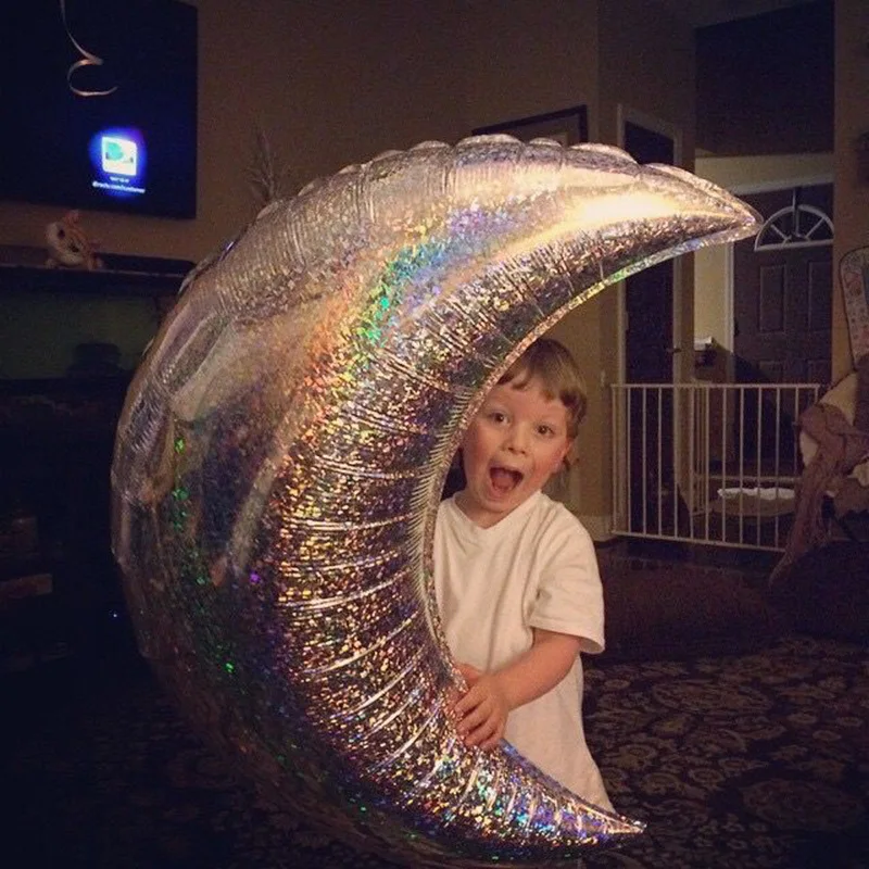 36 дюймовые лазерные цветные фольгированные гелиевые шары в форме Луны и сердца 18