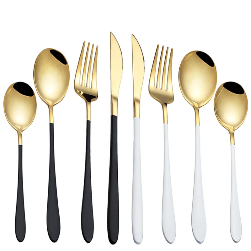 

EIMAI 4Pcs 304 Stainless Steel Cutlery Set Reusable Metal Straw Knife Spoon Fork Dinner Set Portable Travel Tableware Set