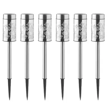 

6x Stainless Steel LED Solar Lawn Light Waterproof Outdoor Garden Yard Path Lamp Soft Light Effect Not Dazzling Non Fading