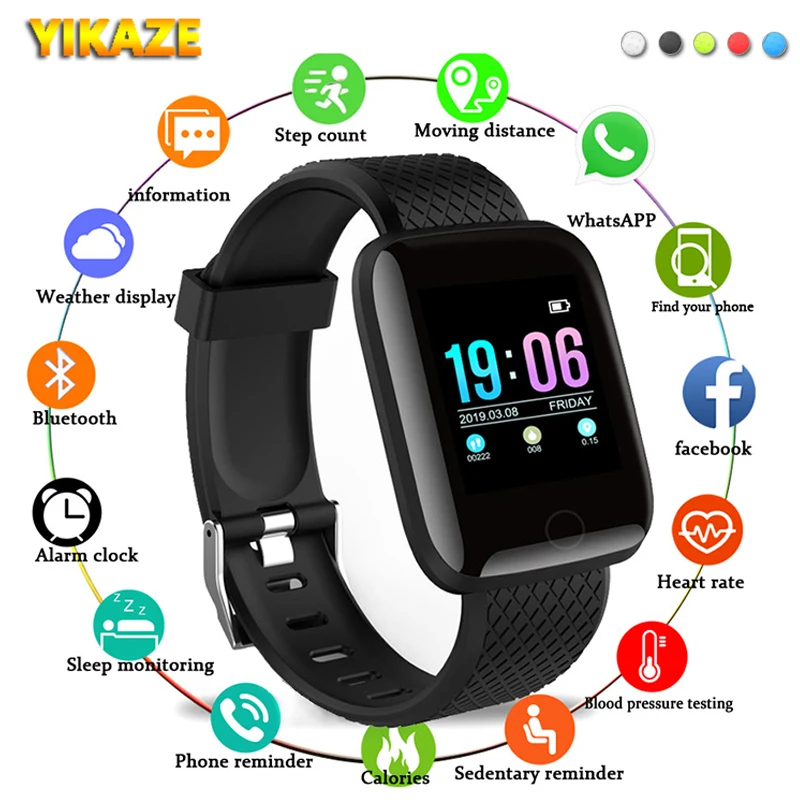 Reloj inteligente D13 para hombre y mujer, dispositivo deportivo resistente al agua con control del ritmo cardíaco y de la presión sanguínea, para Android IOS, 116Plus