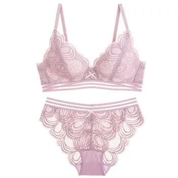 

Newly Ladies Underwear Set Wirefree Lace Bra With Panties Set Underwear Women Thin Breathable Bra Set Lencería Para Mujer