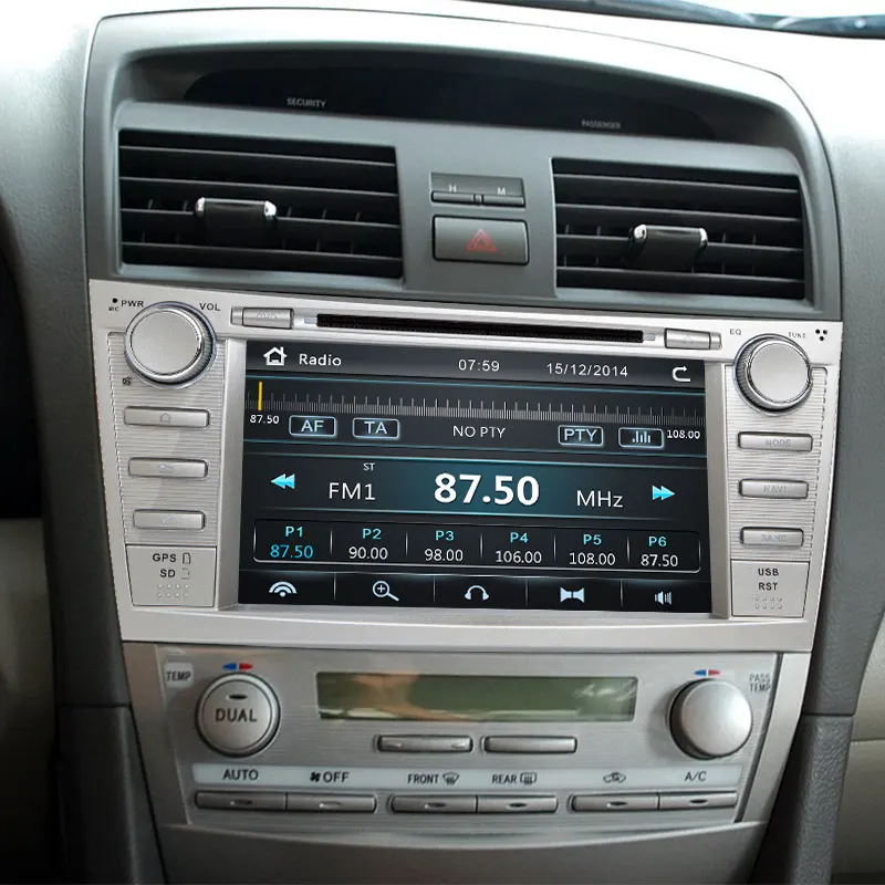 Discount 2 Din Car DVD Multimedia Player For Toyota Camry 2007 2008 2009 2010 2011 Aurion GPS Navigation Head Unit Stereo Radio Audio BT 4