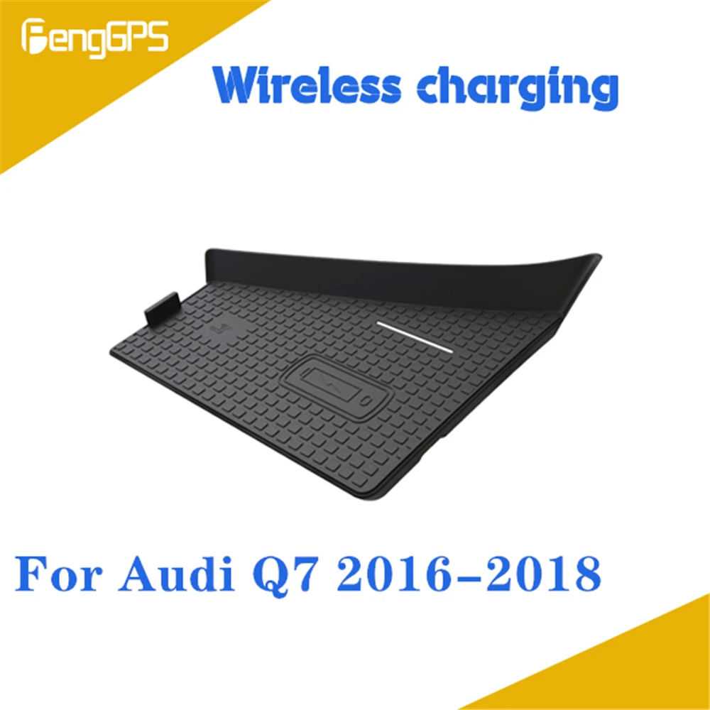 Quick Wireless Charger For Audi Q7 2016 2017 2018 Passat QI Fast Mobile Phone 10W Hidden Car Dashboard Holder Charging Pad