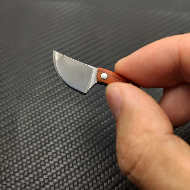 Description Picture 5 of itemDamascus Coating Mini Tiny Kitchen Knife Paper Letter Cutter Sharpen Blade Keychain Fixed Blade Small Straight Knife Key Pendant