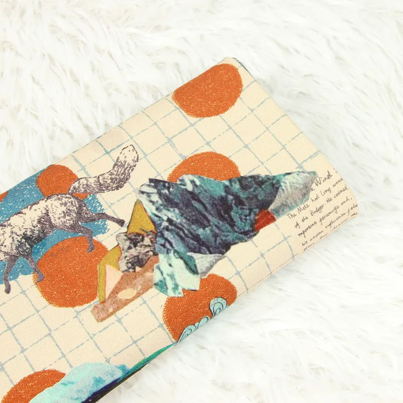 half meter 100 cotton washed canvas fabric with cartoon fox print handmade DIY bag sewing material 1 half meter 100 cotton washed canvas fabric with cartoon fox print handmade DIY bag sewing material 1