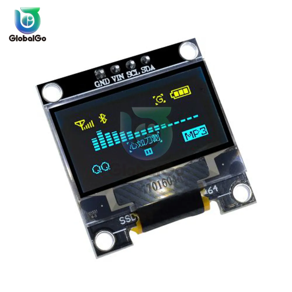 

0.96 inch IIC Serial Yellow Blue OLED Display Module 128X64 I2C SSD1306 12864 LCD Screen Board GND VCC SCL SDA 0.96" for Arduino