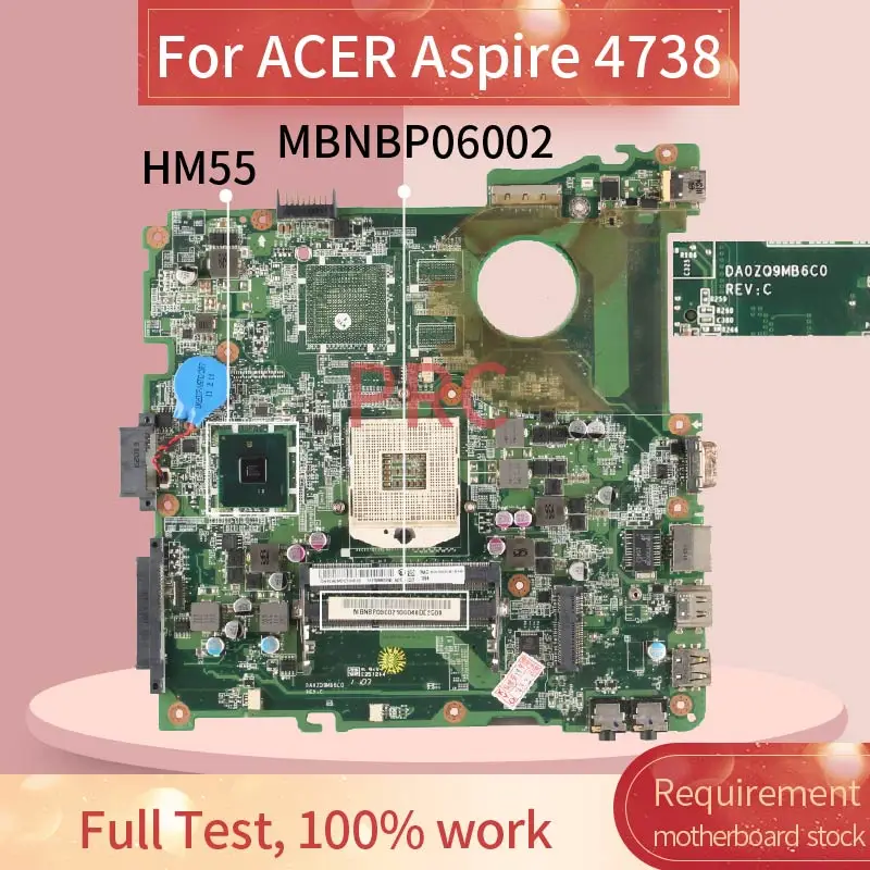 Mbr9y0600 para Acer Aspire Notebook Mainboard Hm55 Ddr3 Computador Portátil Placa-mãe 4738 Da0zq9mb6c0 - Imagem 2