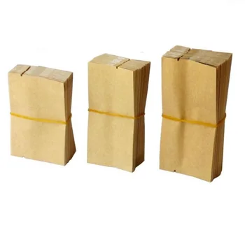 

500pcs New Kraft Paper Side Gussets Bag Food Snack Tea Packaging Bag Open Top Heat Sealing Storage Pouches 5*11cm