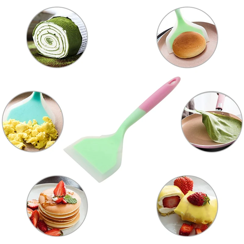 Кухонная Лопата для пиццы с антипригарным турнером, скребок для еды, широкая домашняя посуда для приготовления пищи, силиконовая лопатка для яиц из говядины нуга