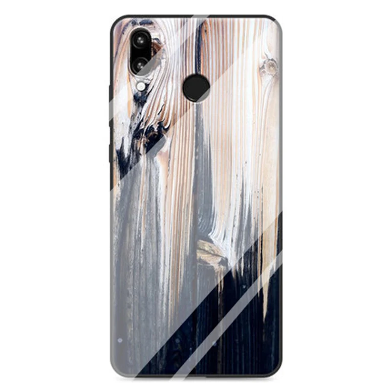 Чехол для телефона из закаленного стекла с рисунком древесины для huawei Nova 3E 3e черный мраморный узор Nova3E 3 e защитные чехлы