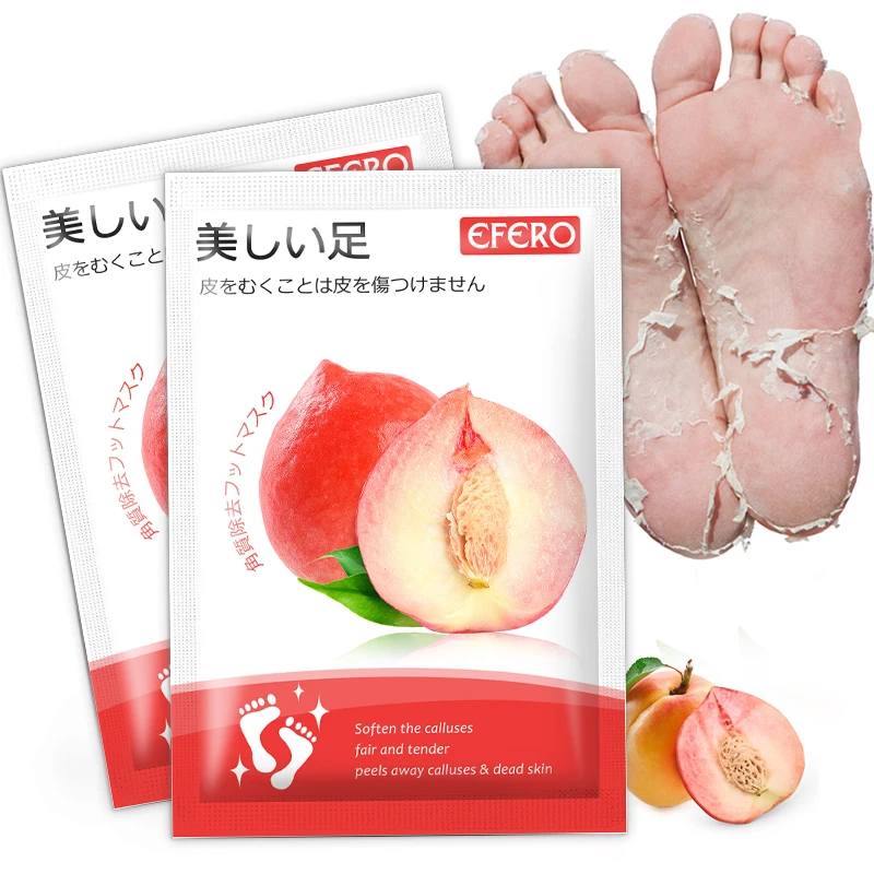 

4pcs/2pack Peach Foot Mask Whitening Moisturizing Masks for Foot Patches Exfoliating Foot Masks Peeling Dead Skin Pedicure Socks