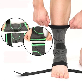 1 pcs Vier dubbelzijdige 3D weven elasticiteit Verstelbare ankle brace Guard Pad nylon band fitness hak protector gym apparatuur