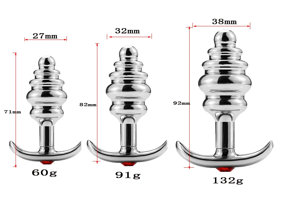 Threaded Metal Anal Plug Outdoor Stainless Steel Beads Handle Expander Women Masturbators Tool Men Male Female Adult Sex Toys | Красота и