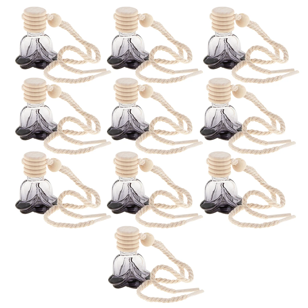 10Pcs 10ml Car Perfume Bottle Car-Styling Car Accessories Auto Ornament Perfume Pendant for Essential Oils Air Freshener Flower
