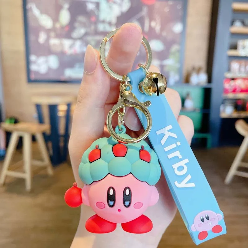 4-5cm Anime Kirby PVC Action Figure Cosplay Chefwith Hat Heart Strawberry Kawaii Mini Model Toys Dolls Kids GIft Keychain Ring batman action figure