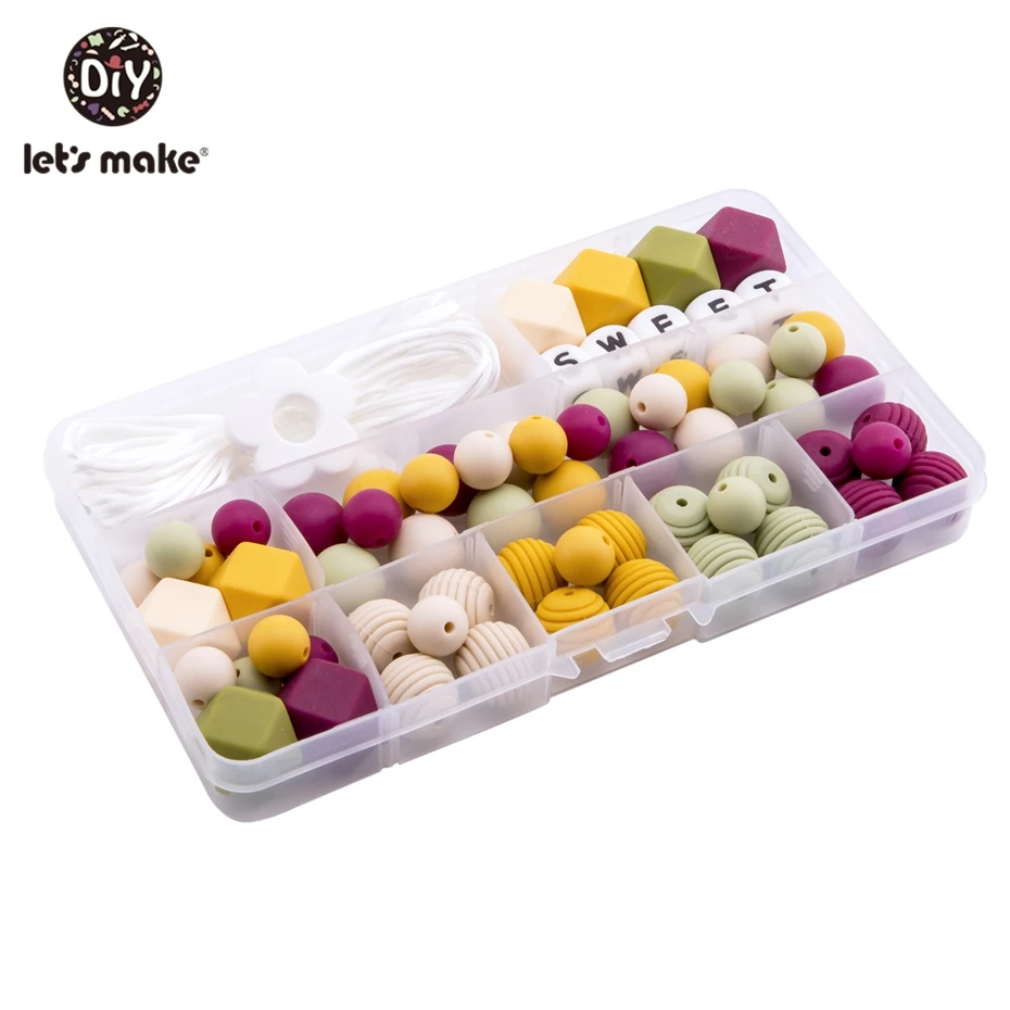 

Let's Make 1Set Diy Baby Silicone Teether Beads Pacifier Clip Baby Teething Tiny Rod For Children Silicone Pearl Baby Teether