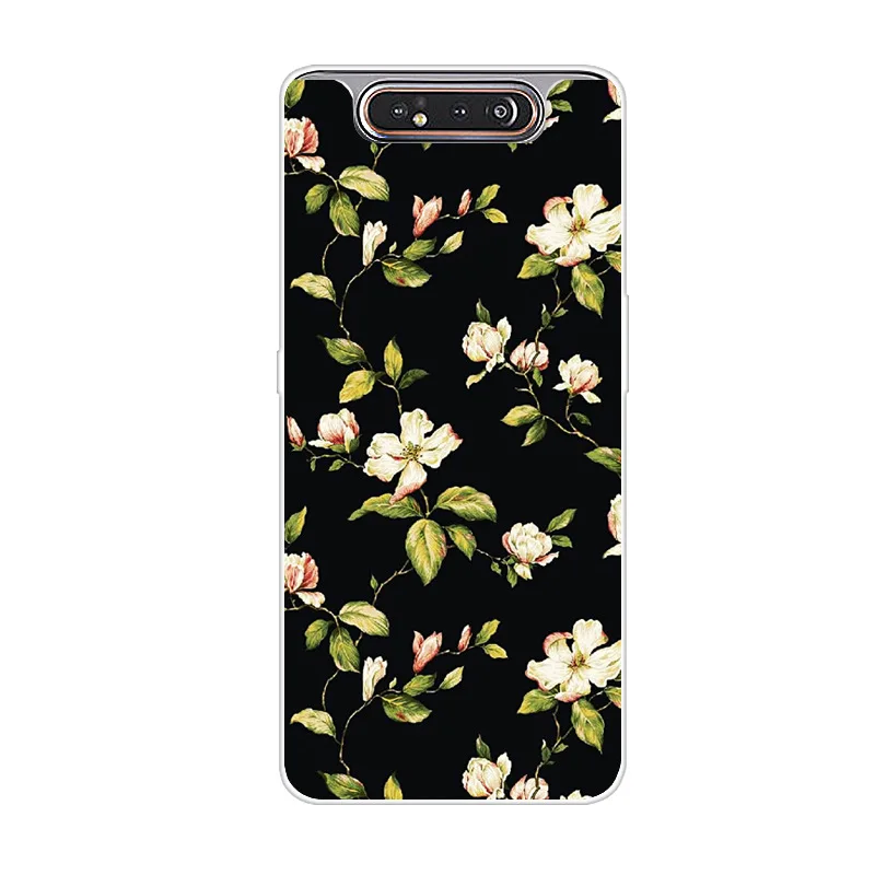 Чехол для телефона для samsung Galaxy A80, силиконовый чехол с цветком, мягкий ТПУ чехол для samsung A80 A 80, чехол, Модный чехол - Цвет: Шоколад