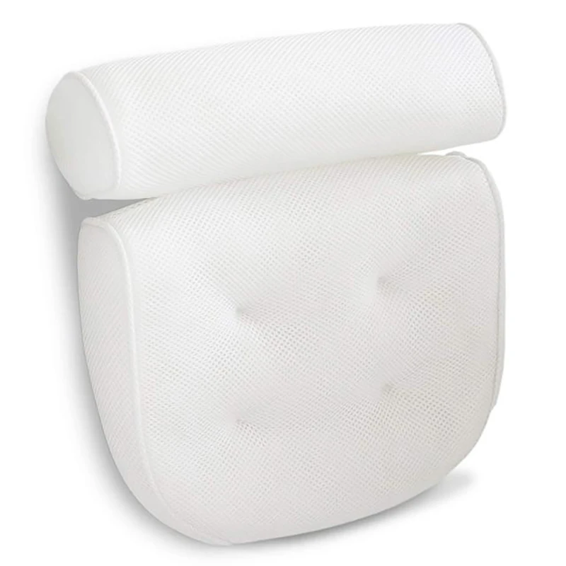 White 3D сетка спа Нескользящая Ванна Подушка для ванной шеи Поддержка Подушка Ванна Подушка с присосками подголовник подушки - Цвет: White