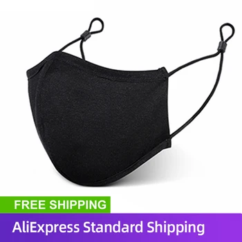 

Black Adult Reusable Washable 3ply Silver Ion Face Mask Mask Earloop Black White faceshield Mouth Mask For Man Woman