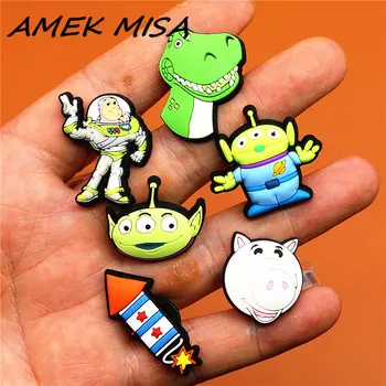

Novel Single Sale Toy Story Shoe Charms Accessories Cute Cartoon Garden Shoe Decoration fit croc jibz Kid's X-mas Gifts U125